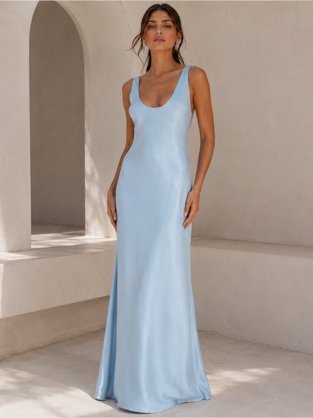 NWT Aiden Maddox  Clearwater Satin Mermaid Evening Dress Size 14